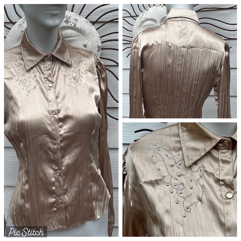 RAMPAGE-WESTERN PEARL SNAP-RHINESTONE